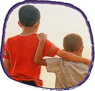 Brothers arm in arm