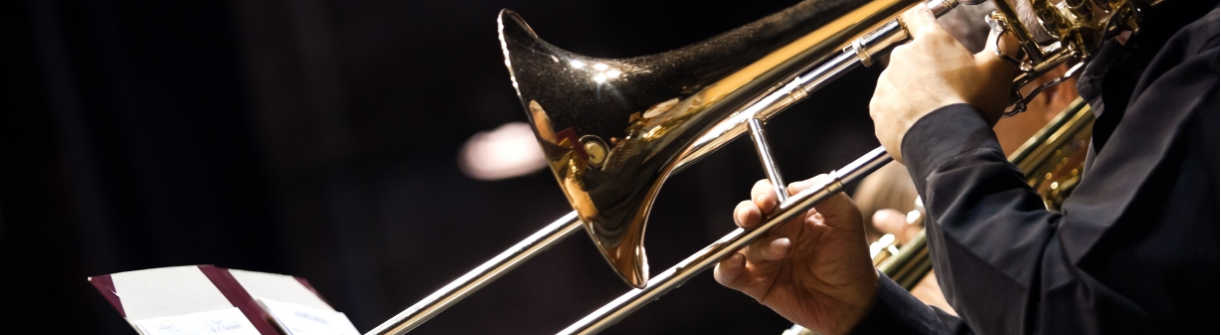 Man playing a trombone